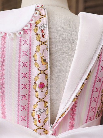 フラワーガールドレスピンクジュエルネック長袖刺繡キッズパーティードレス