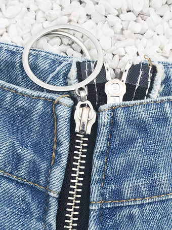 レディースデニムショーツブルーレースコットンストレートエクストラショートカウボーイカジュアルホットパンツ