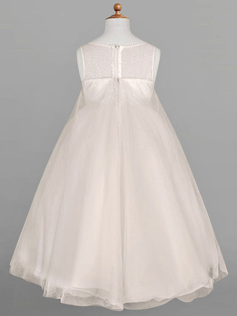 フラワーガールドレスシャンパンチュールジュエルネックノースリーブスパンコールキッズソーシャルパーティードレス