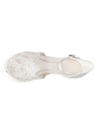 Lace Wedding Shoes Ivory Pointed Toe Kitten Heel Vintage Bridal Shoes