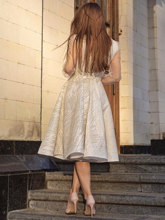 Robe de bal robe de soirée col V au genou