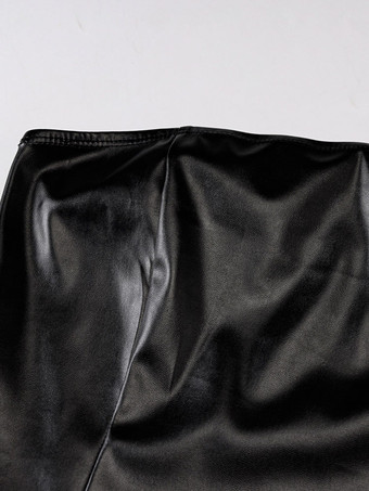 レディースブラッククラブドレスプリーツノースリーブPUポリエステルバックレスセクシーボディコンドレス