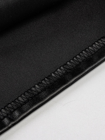 レディースブラッククラブドレスプリーツノースリーブPUポリエステルバックレスセクシーボディコンドレス