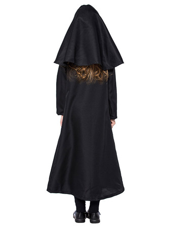 Kids Nun Costumes Costumes Noir One Piece Hood Hood Polyester Enfants Halloween Costumes Set complet