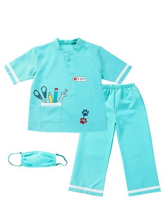 Infirmière enfants Costumes Blouse Blouse Pantalons 2 pièces Ensemble de polyester Fibre Enfant Halloween Costume complet