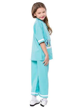 Infirmière enfants Costumes Blouse Blouse Pantalons 2 pièces Ensemble de polyester Fibre Enfant Halloween Costume complet