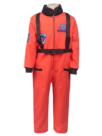 Orange Kids Astronaute Costumes Costumes Blanc Jumpsuit Hotte 2 pièces Ensemble de polyester Fibre Enfants Costume Cosplay Ensemble complet