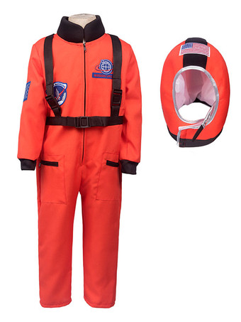 Kids Astronaute Costumes Costumes Blanc Jumpsuit Hotte 2 pièces Ensemble de polyester Fibre Enfants Costume Cosplay Ensemble complet