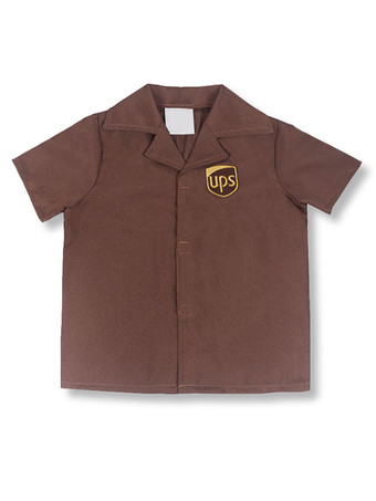 Costume pour enfants Postman café marron Cosplay pantalon chapeau haut de forme ensemble 3 pièces Polyester Halloween Costuems