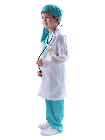 Costumes pour enfants docteur Cosplay capuche pardessus pantalon ensemble 3 pièces Costume d'halloween pour enfants