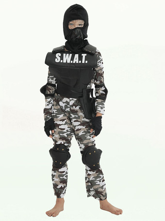 noir Costumes de Cosplay pour enfants CSGO Counter Strike Cosplay ensemble de 5 pièces Costume d'halloween pour enfants