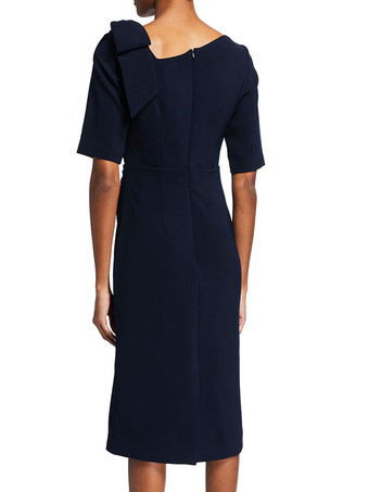 Robe de mère de mariée robe d'invitée de mariage décolleté demi manches au genou