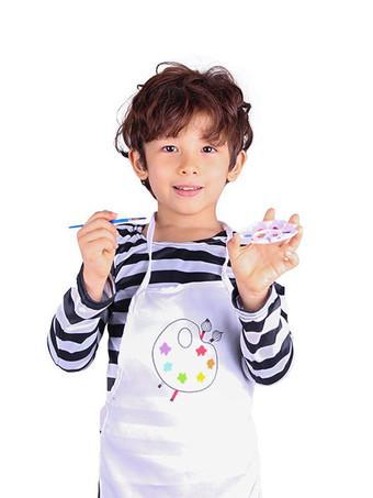 Enfants Cosplay Costumes Peintre Costume Blanc Top Tablier Chapeau Ensemble 3 Pièces Costume d'Halloween