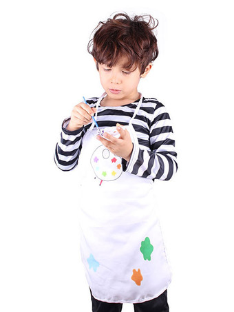Enfants Cosplay Costumes Peintre Costume Blanc Top Tablier Chapeau Ensemble 3 Pièces Costume d'Halloween