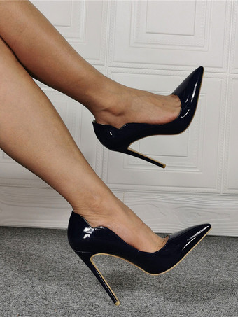 カジュアルハイヒール ポインテッドトゥ スチレットヒール プラスサイズ ファッション レディース ブラック