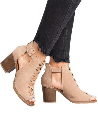 ヒールサンダル カジュアルストラップサンダル オープントゥ スティレットヒール 女性用 PUレザー ブラック