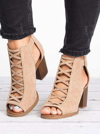 ヒールサンダル カジュアルストラップサンダル オープントゥ スティレットヒール 女性用 PUレザー ブラック