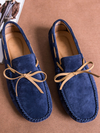 メンズ ベルギーローファーシューズ インクブルー ファッション スエードレザー スリッポン カジュアル フラットシューズ