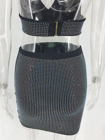 ライトグレー クラブセット レディース ラウンドカラー カットアウト ノースリーブ オープンショルダー ボディコン セクシー ミニドレス