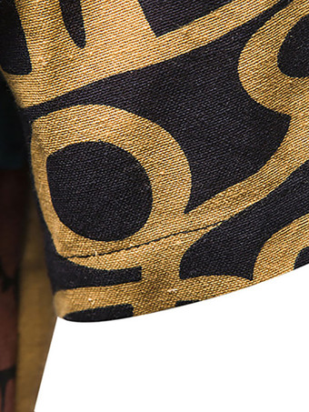 Camisa Casual para Hombres Cuello De Turndown Casual Geométrico Cian Azul Men '' S