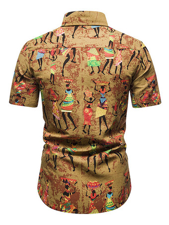 Camisa Casual para Hombre Cuello de Turndown Casual Artwork Amber Men '' s Shirts