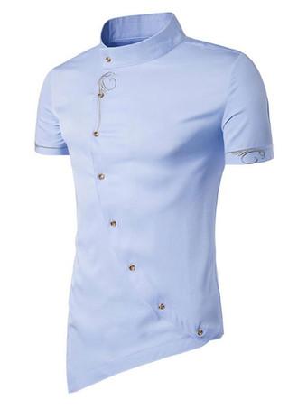 light blue chinese collar shirt