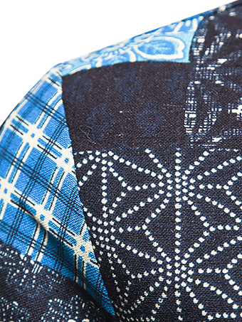 Casual Shirt For Men Turndown Collar Chic Geometric Black Men's Shirts