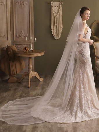 Waterfall Wedding Veils Two-Tier Tulle Bridal Veils