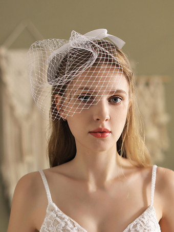 Bows Wedding Veils One-Tier Net Bridal Veil