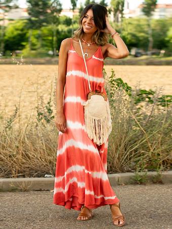 Pleated Maxi Dress Bridal Wedding Party In Red, CY Boutique
