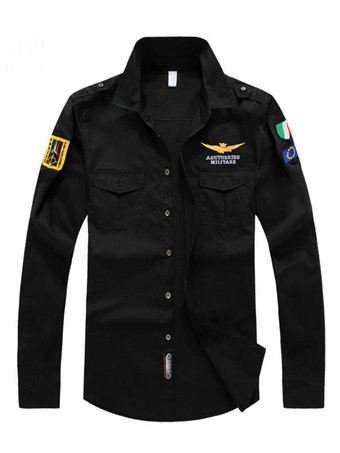 Black Casual Shirt For Men Turndown Collar Casual Asymmetrical Patchwork Hunter Green Men's Shirts