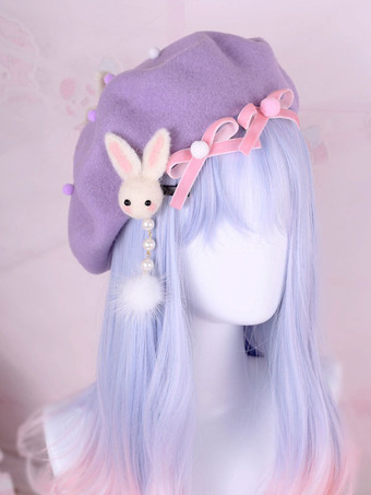 パープル 甘いロリータ帽子ピンクBowknotBowポリエステルロリータアクセサリー帽子