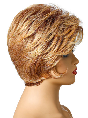 合成ウィッグコーヒーブラウンナチュラルウェーブ耐熱繊維乱れたショートレディースレディースショートウィッグ