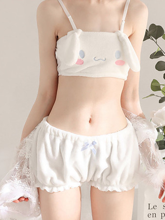 Sweet Lolita Outfits Calças brancas sem mangas Cami Top Conjunto de 2 peças diariamente casual roupa interior Lolita