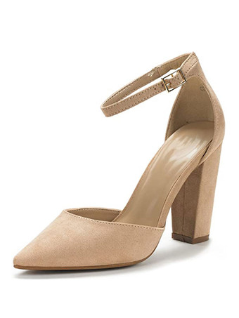 ヒールサンダルサンダルブラックチャンキーヒールポインテッドトゥテリー