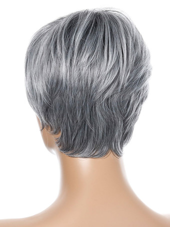 合成ウィッグシルバーストレート耐熱繊維乱れたショートレディースレディースショートウィッグ