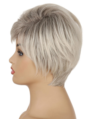 合成ウィッグライトブラウンストレート耐熱繊維乱れたショートガールズショートウィッグ女性用