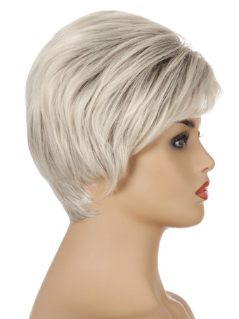 合成ウィッグライトブラウンストレート耐熱繊維乱れたショートガールズショートウィッグ女性用