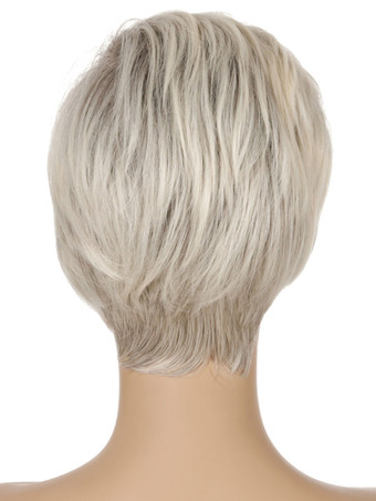 合成ウィッグライトブラウンストレート耐熱繊維乱れたショートガールズショートウィッグ女性用