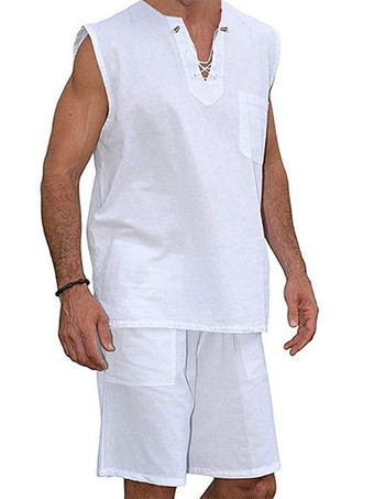 ホワイト 男性の服タンクTシャツ＆タンクタンクのためのTシャツ＆タンクタンクリラックスされたフィットブラックサマートップ