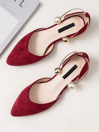 女性フラットシューズヌードポインテッドトゥスリッポンメタルディテールアンクルストラップバレリーナフラット