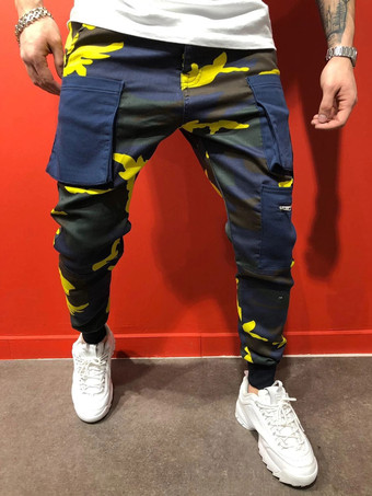 Pants For Men Casual Camouflage Yellow Men's Pants