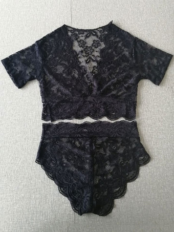 ランジェリーブラジャーパンティーホワイトポリエステルレース2ピースセットセクシーランジェリー衣装