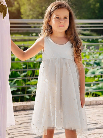 シャンパン フラワー ガール ドレス ジュエル ネック ノースリーブ バタフライ フォーマル キッズ ページェント ドレス