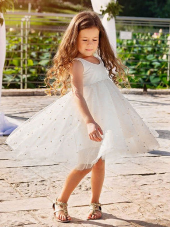 シャンパン フラワー ガール ドレス ジュエル ネック ノースリーブ バタフライ フォーマル キッズ ページェント ドレス