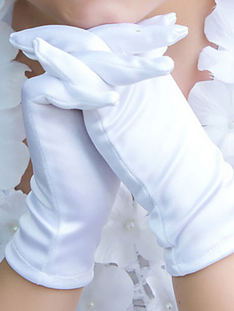 Gants de fille de fleur blancs Soirée formelle Accessoires de fille de fleur de mariage