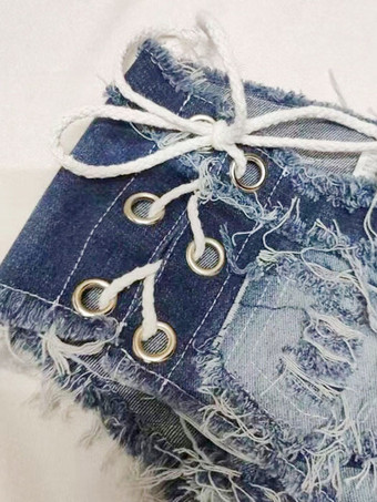 クラブウェア セクシー ディープ ブルー デニム ショーツ セクシー ホット パンツ