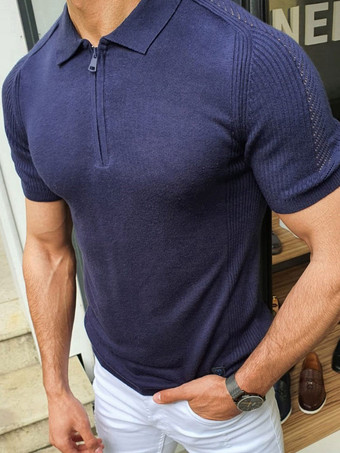 T-shirts Col Rabattu Manches Courtes