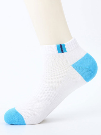 Light Sky Blue10 PCS Men's Cotton Mesh Boat Socks Breathable Sweat-Absorbent Waist Sports Socks