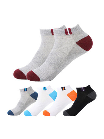 10 PCS Men's Cotton Mesh Boat Socks Breathable Sweat-Absorbent Waist Sports Socks